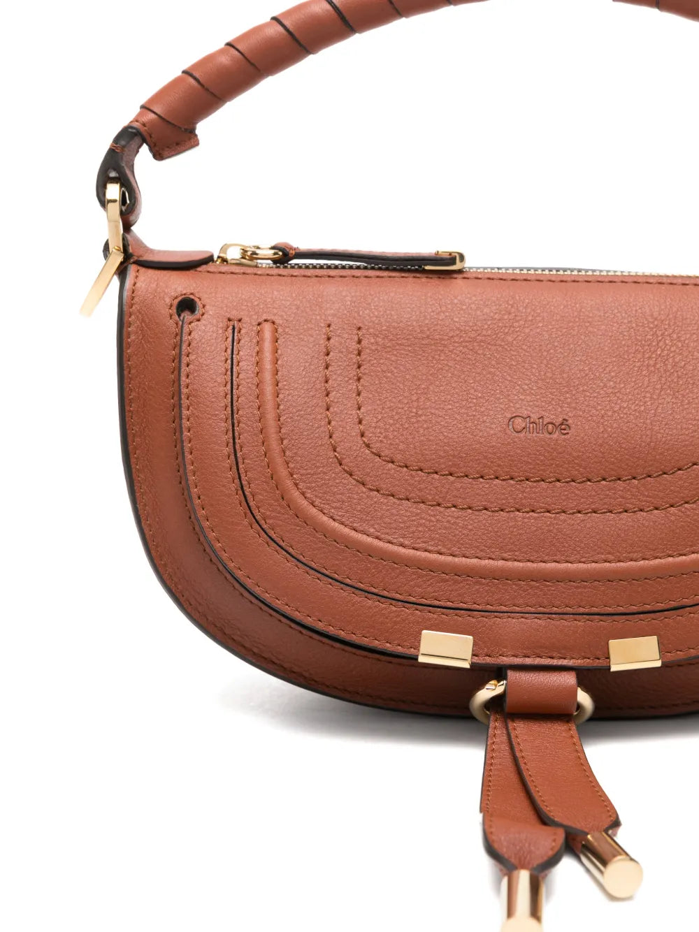 Chloe Mini Marcie Twisted Handle Leather Shoulder Bag
