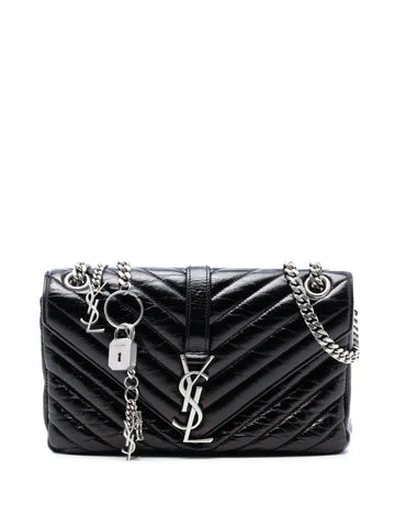 Saint Laurent Pre Owned 2015 Medium Crinkled Calfskin Punk Chain Bag Shoulder Bag