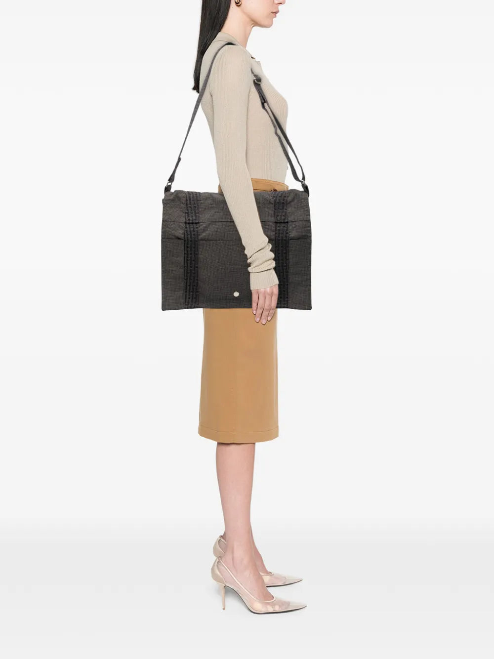 Hermes Pre Owned 1990 2010 Canvas Herline Besace Mm Shoulder Bag