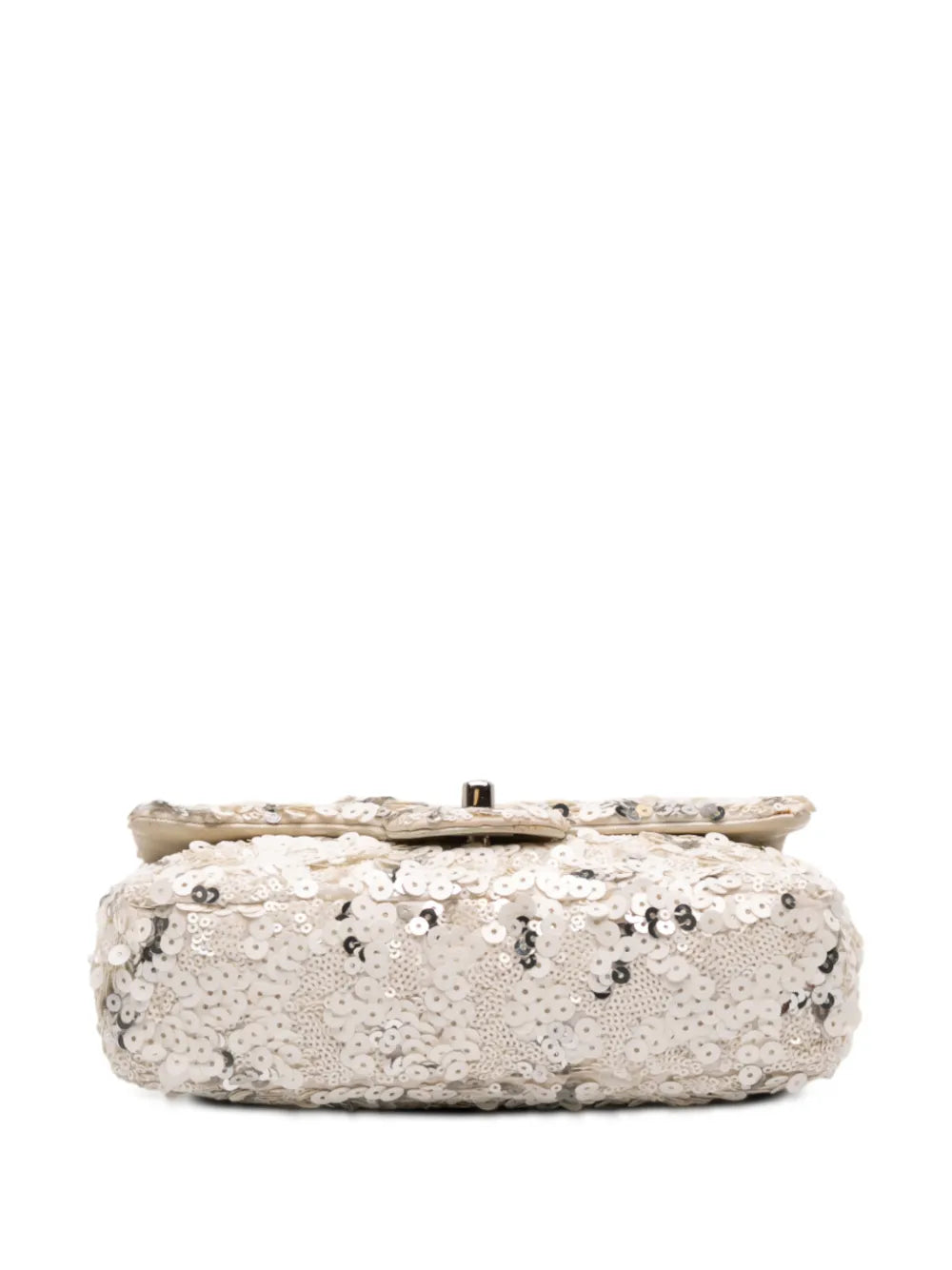 Chanel Pre Owned 2011 Mini Rectangular Classic Canvas Sequin Single Flap Shoulder Bag
