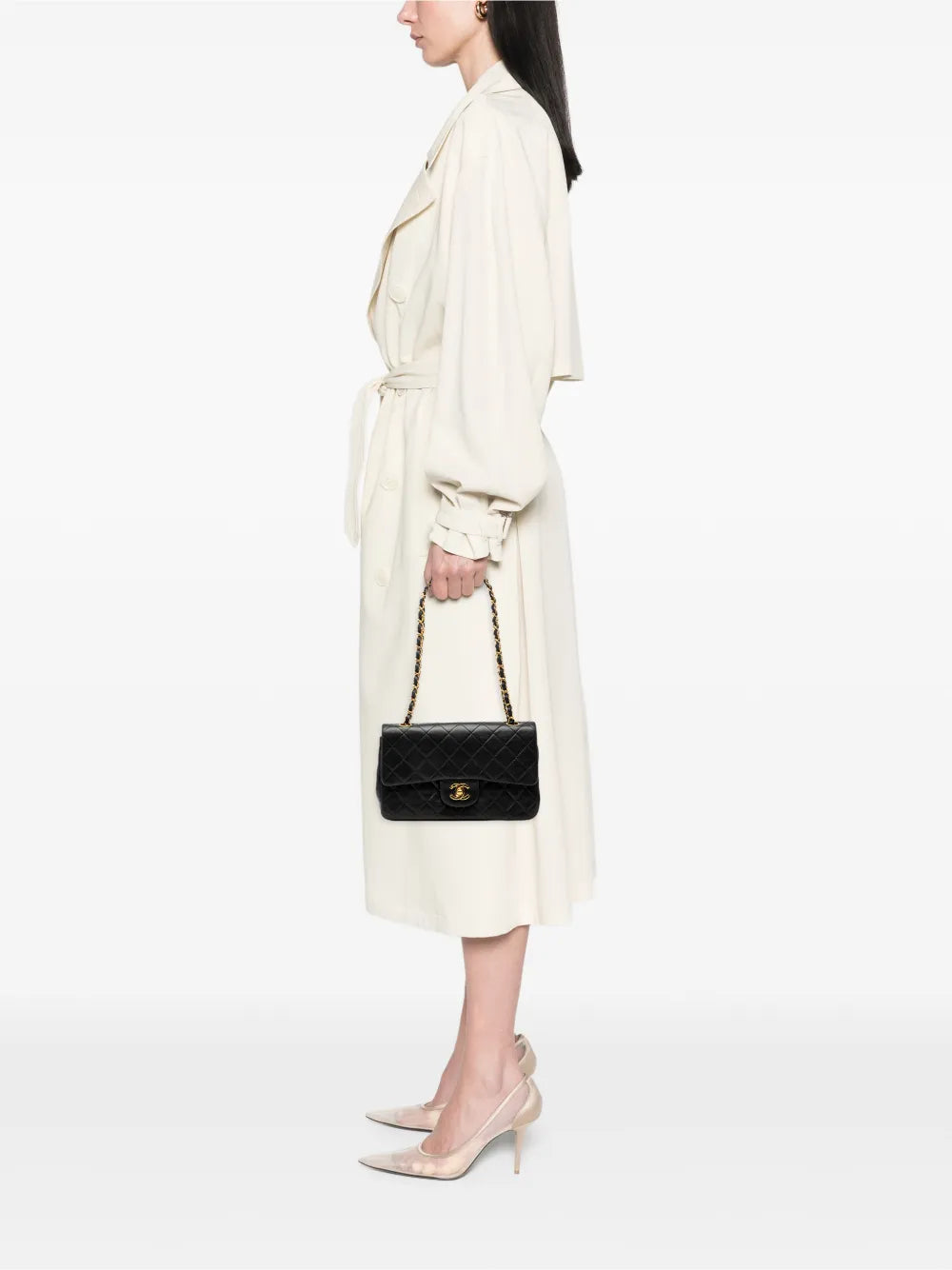 Chanel Pre Owned 1991 1994 Small Classic Lambskin Double Flap Shoulder Bag
