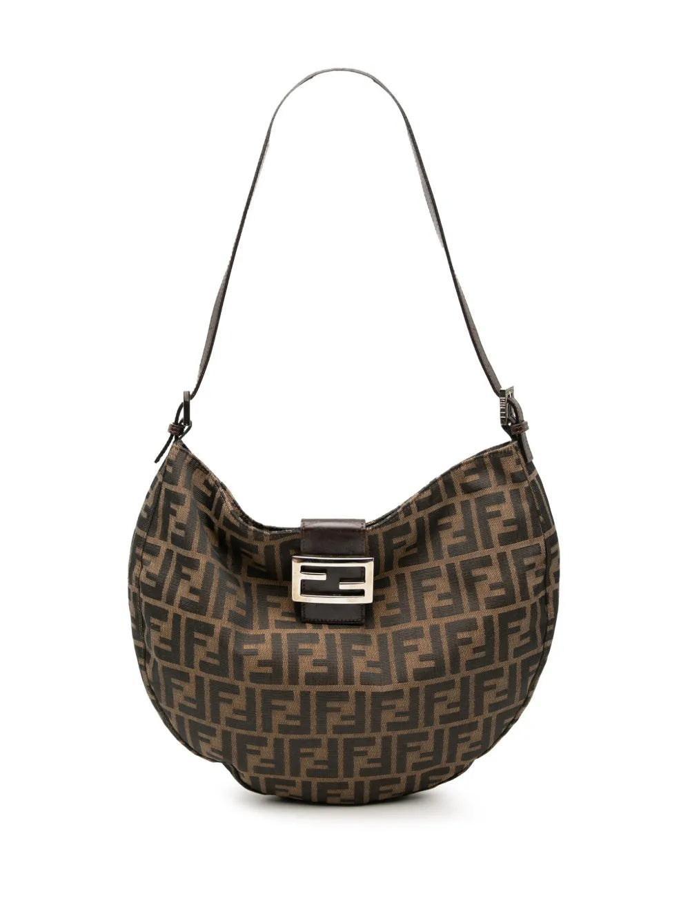 Fendi Pre Owned 20Th Century Zucca Canvas Croissant Hobo Shoulder Bag