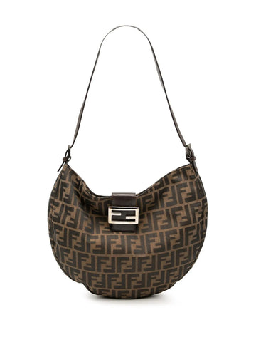 Fendi Pre Owned 20Th Century Zucca Canvas Croissant Hobo Shoulder Bag