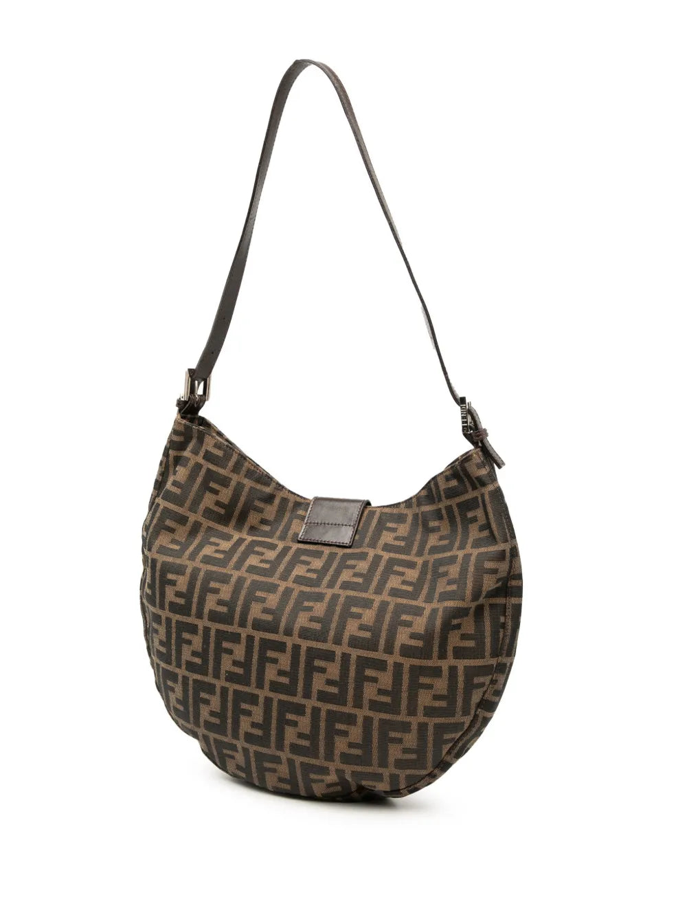 Fendi Pre Owned 20Th Century Zucca Canvas Croissant Hobo Shoulder Bag