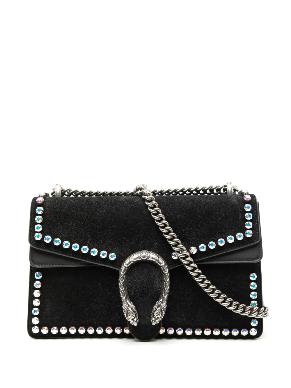 Gucci Pre Owned 2016 2025 Small Suede Crystal Embellished Dionysus Shoulder Bag