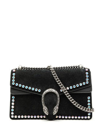 Gucci Pre Owned 2016 2025 Small Suede Crystal Embellished Dionysus Shoulder Bag