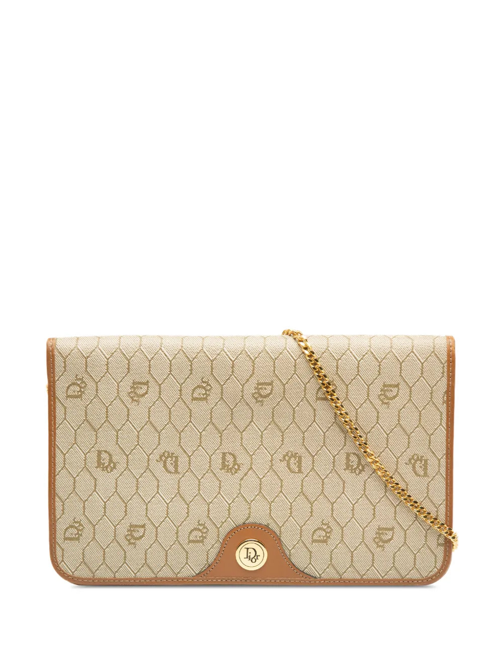 Christian Dior Pre Owned 20Th Century Honeycomb Coated Canvas Chain Shoulder Bag