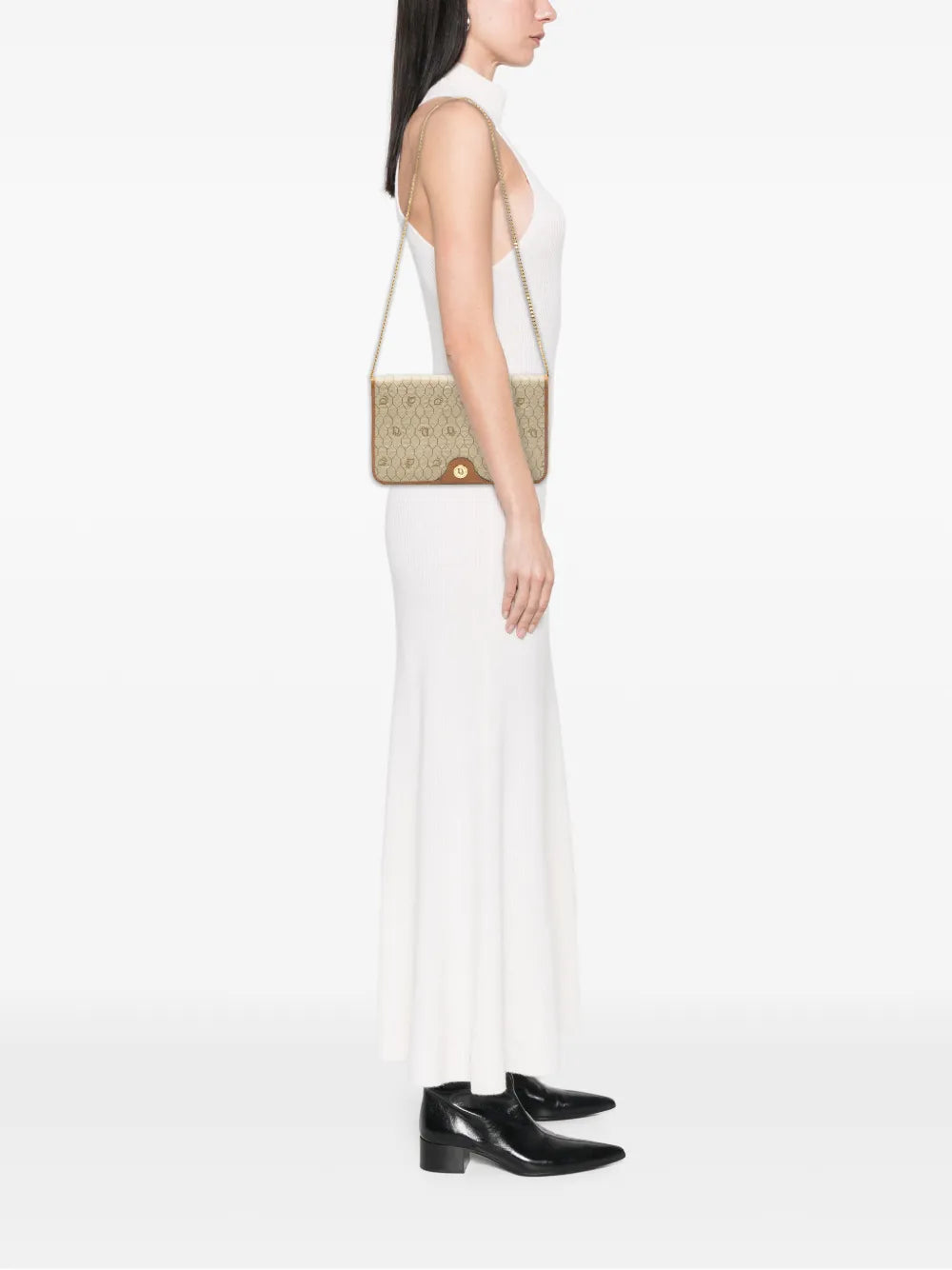 Christian Dior Pre Owned 20Th Century Honeycomb Coated Canvas Chain Shoulder Bag