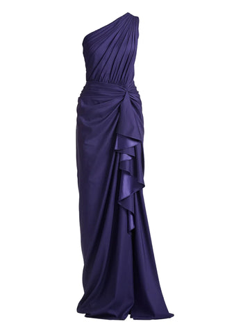 Tadashi Shoji One Shoulder Ruffled Maxi Dress