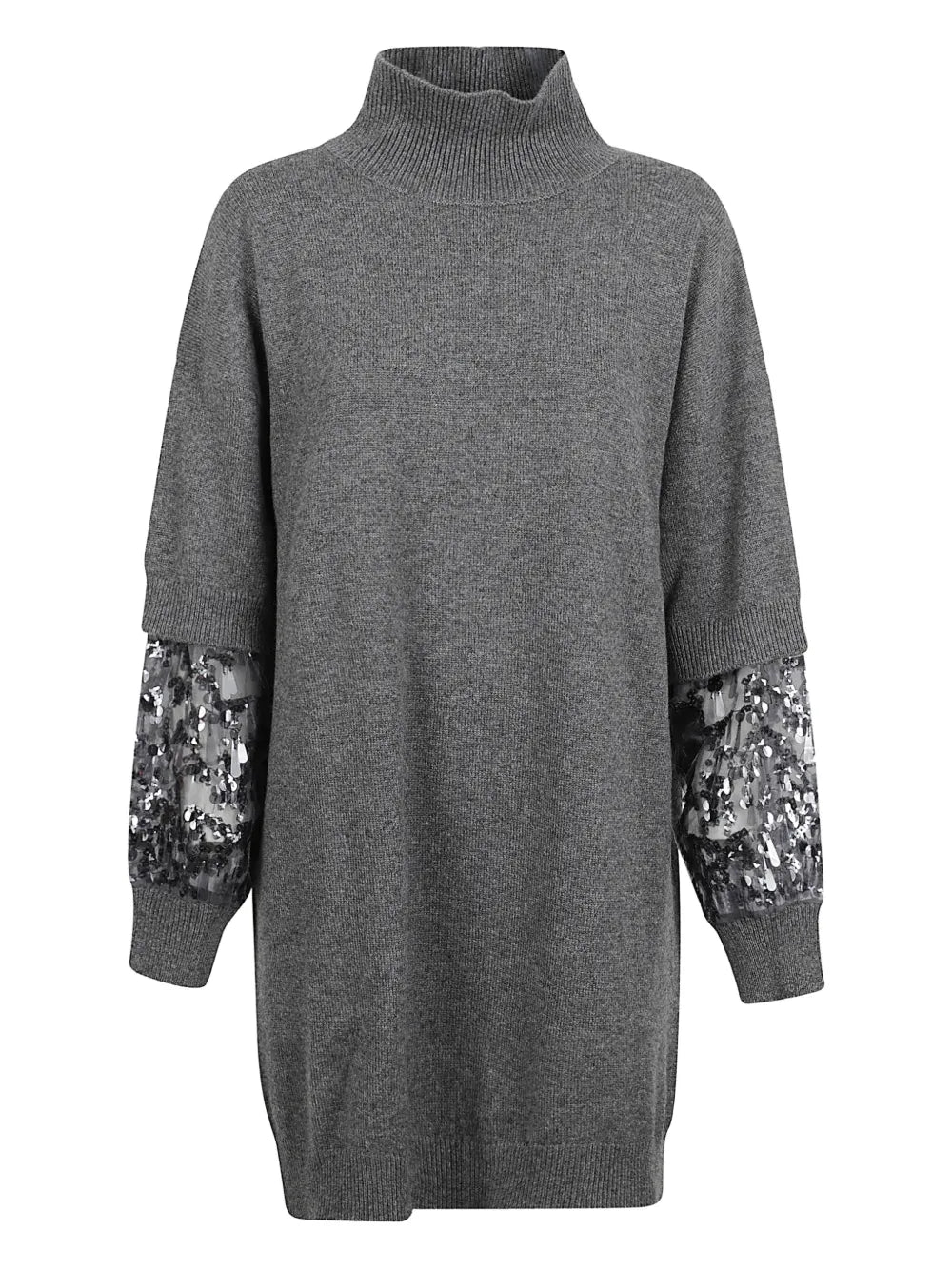 Brunello Cucinelli High Neck Sequin Mini Dress