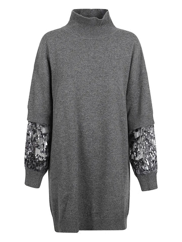Brunello Cucinelli High Neck Sequin Mini Dress