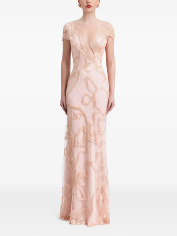 Gemy Maalouf Bead Embellished Dress