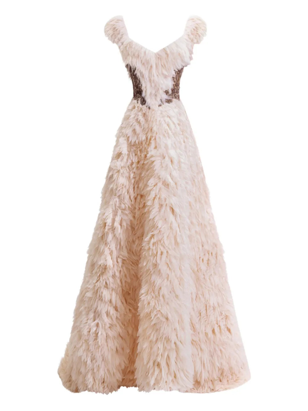 Gemy Maalouf Off Shoulder Ruffled Dress