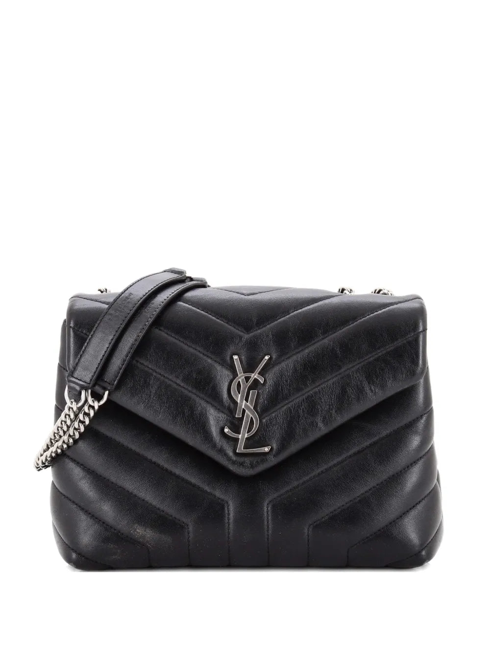 Saint Laurent Pre Owned Loulou Matelasse Chevron Leather Small Shoulder Bag
