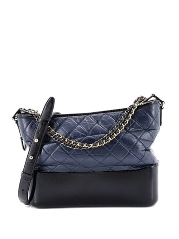 Chanel Pre Owned Gabrielle Quilted Aged Calfskin Medium Hobo Bag