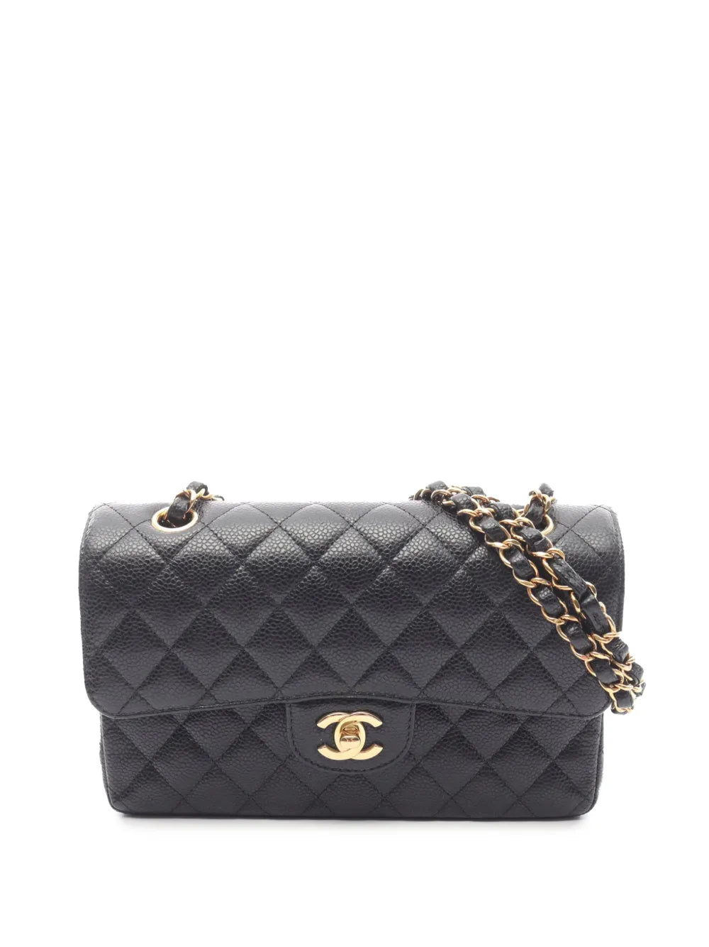 Chanel Pre Owned 2021 2025 Small Classic Caviar Double Flap Shoulder Bag