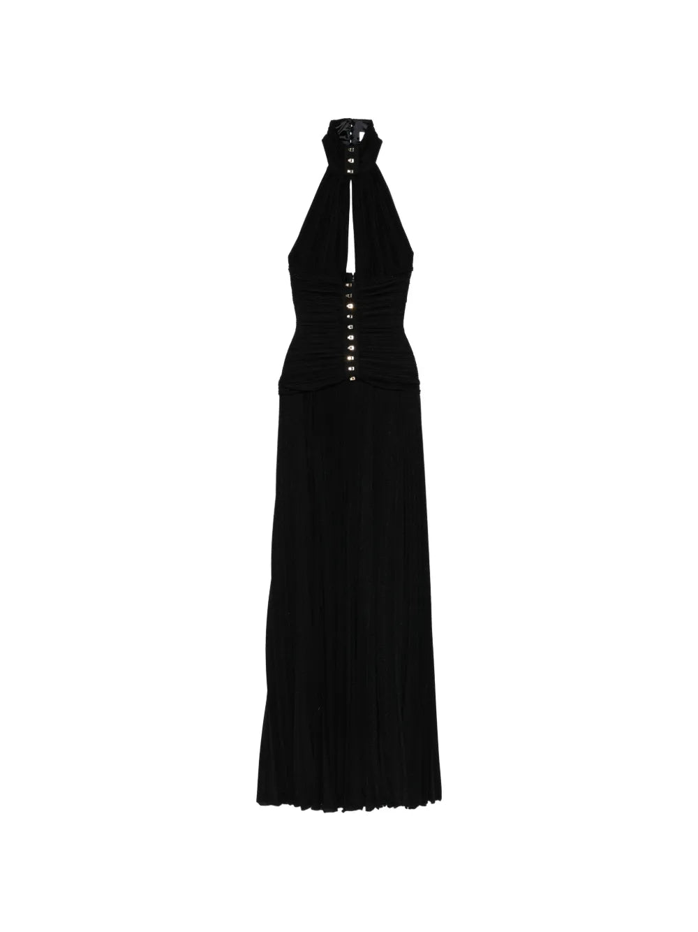 Elisabetta Franchi Halterneck Pleated Maxi Dress