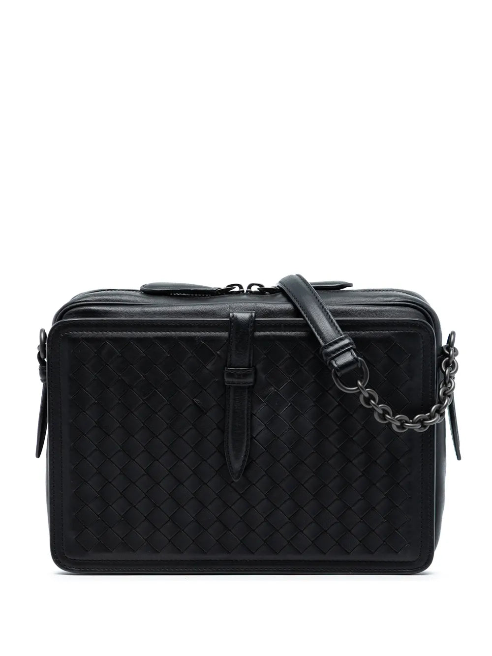 Bottega Veneta Pre Owned 2012 2025 Nappa Intrecciato Belt Flap Camera Bag Shoulder Bag