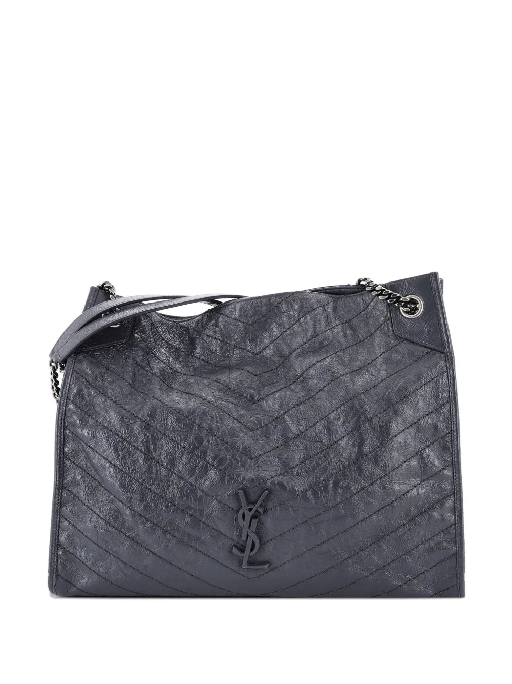 Saint Laurent Pre Owned Niki Shopping Tote Matelasse Chevron Leather Large Shoulder Bag