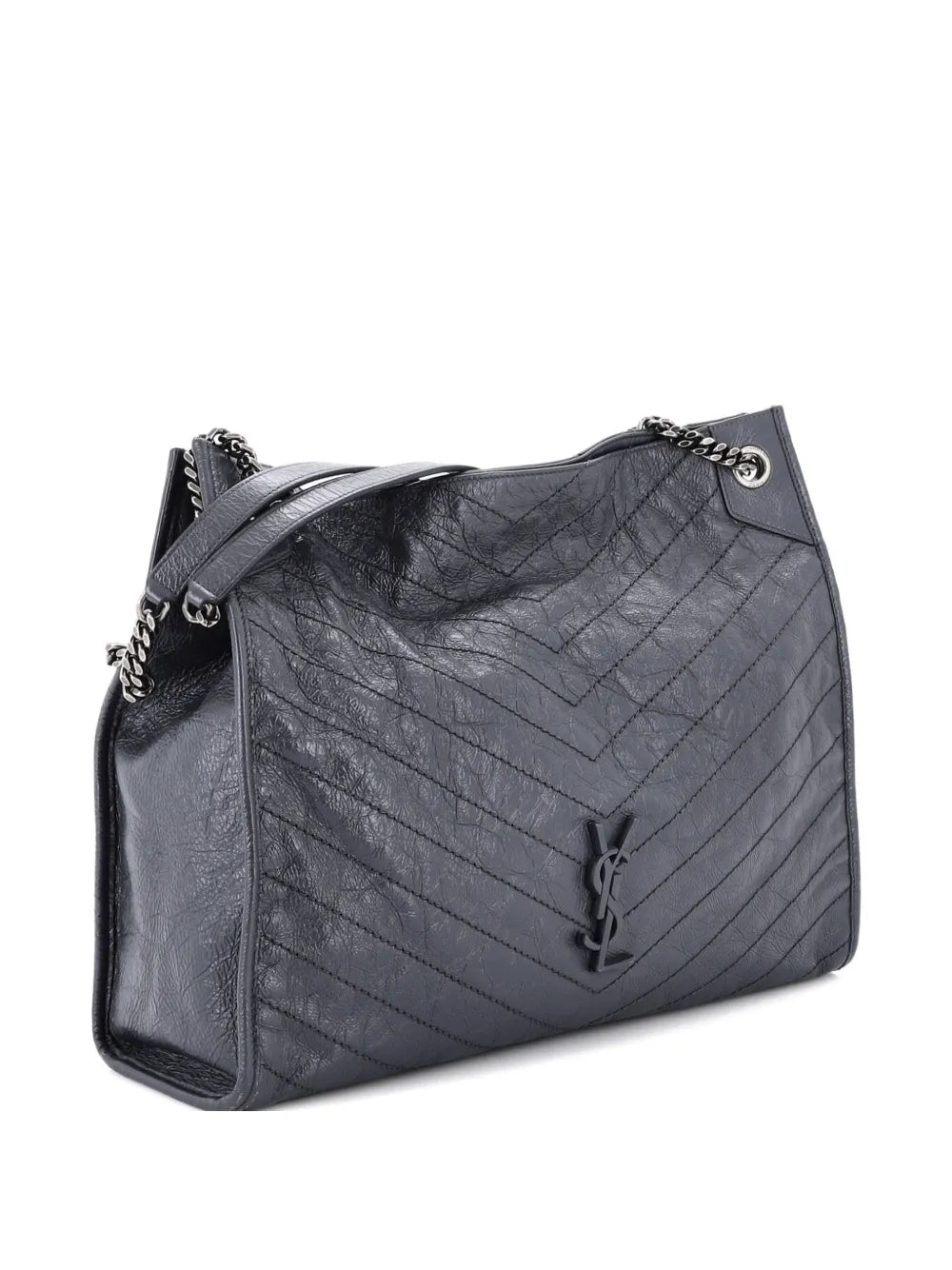 Saint Laurent Pre Owned Niki Shopping Tote Matelasse Chevron Leather Large Shoulder Bag