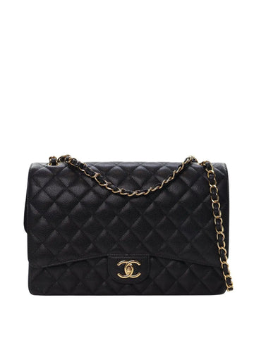 Chanel Pre Owned 2019 Maxi Classic Caviar Double Flap Shoulder Bag