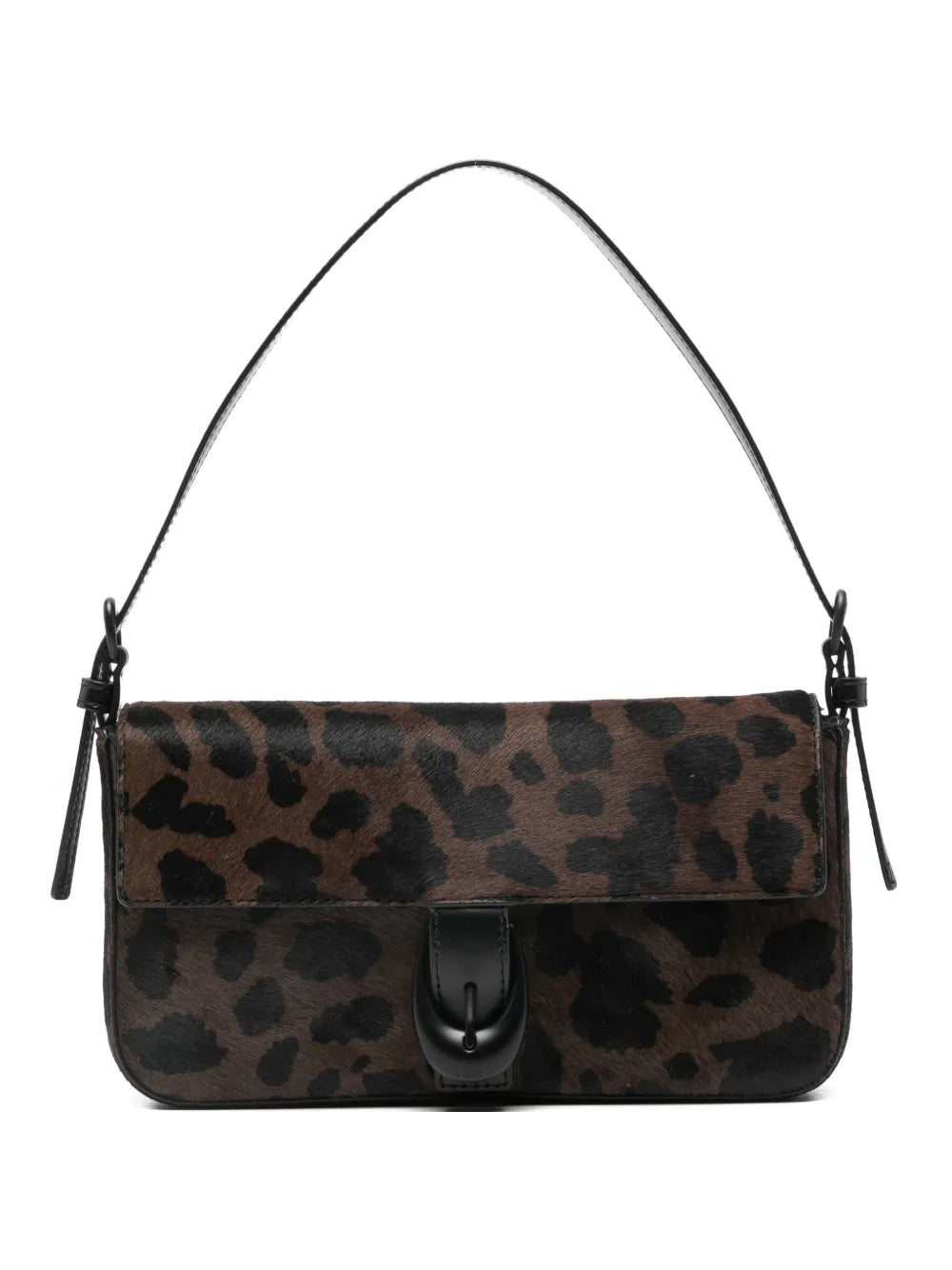 Staud Leopard Pattern Buckle Detail Shoulder Bag