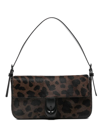 Staud Leopard Pattern Buckle Detail Shoulder Bag