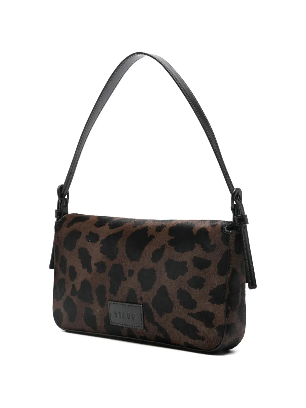 Staud Leopard Pattern Buckle Detail Shoulder Bag