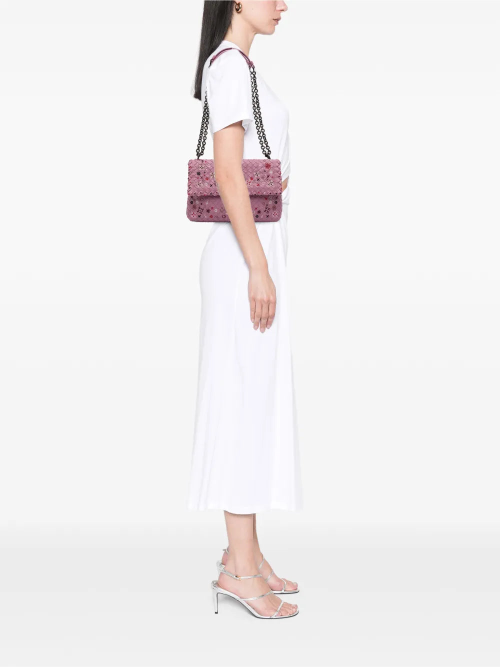 Bottega Veneta Pre Owned 2012 2025 Small Nappa Intrecciato Embroidered Olimpia Shoulder Bag