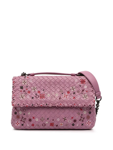 Bottega Veneta Pre Owned 2012 2025 Small Nappa Intrecciato Embroidered Olimpia Shoulder Bag
