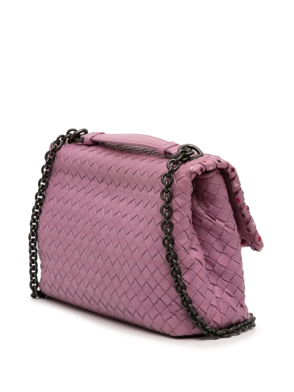 Bottega Veneta Pre Owned 2012 2025 Small Nappa Intrecciato Embroidered Olimpia Shoulder Bag