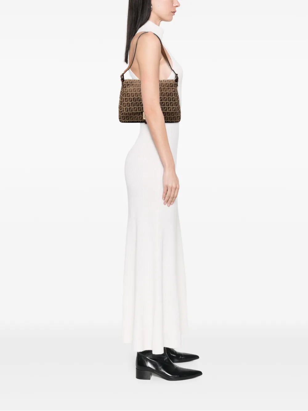 Fendi Pre Owned 2010 2025 Zucchino Canvas Mamma Forever Shoulder Bag
