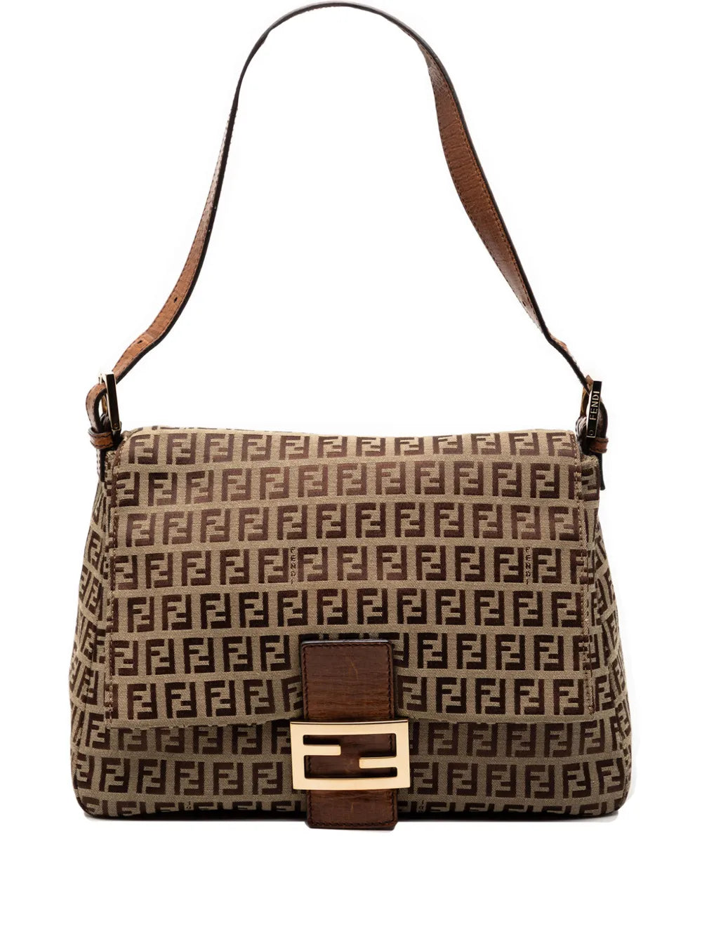 Fendi Pre Owned 2010 2025 Zucchino Canvas Mamma Forever Shoulder Bag