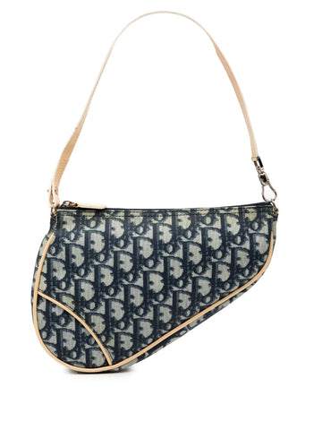 Christian Dior Pre Owned 2002 Mini Diorissimo Coated Canvas Saddle Pochette Shoulder Bag