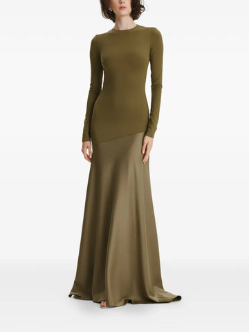 2310 Studio Long Sleeves Colour Block Maxi Dress