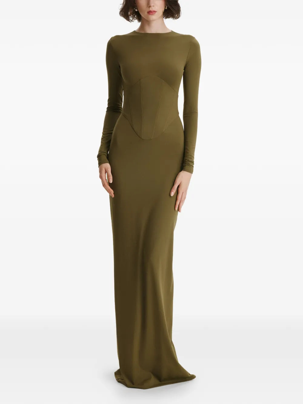 2310 Studio Long Sleeves Corset Maxi Dress