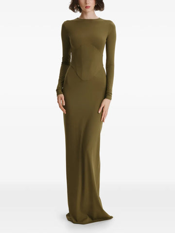 2310 Studio Long Sleeves Corset Maxi Dress