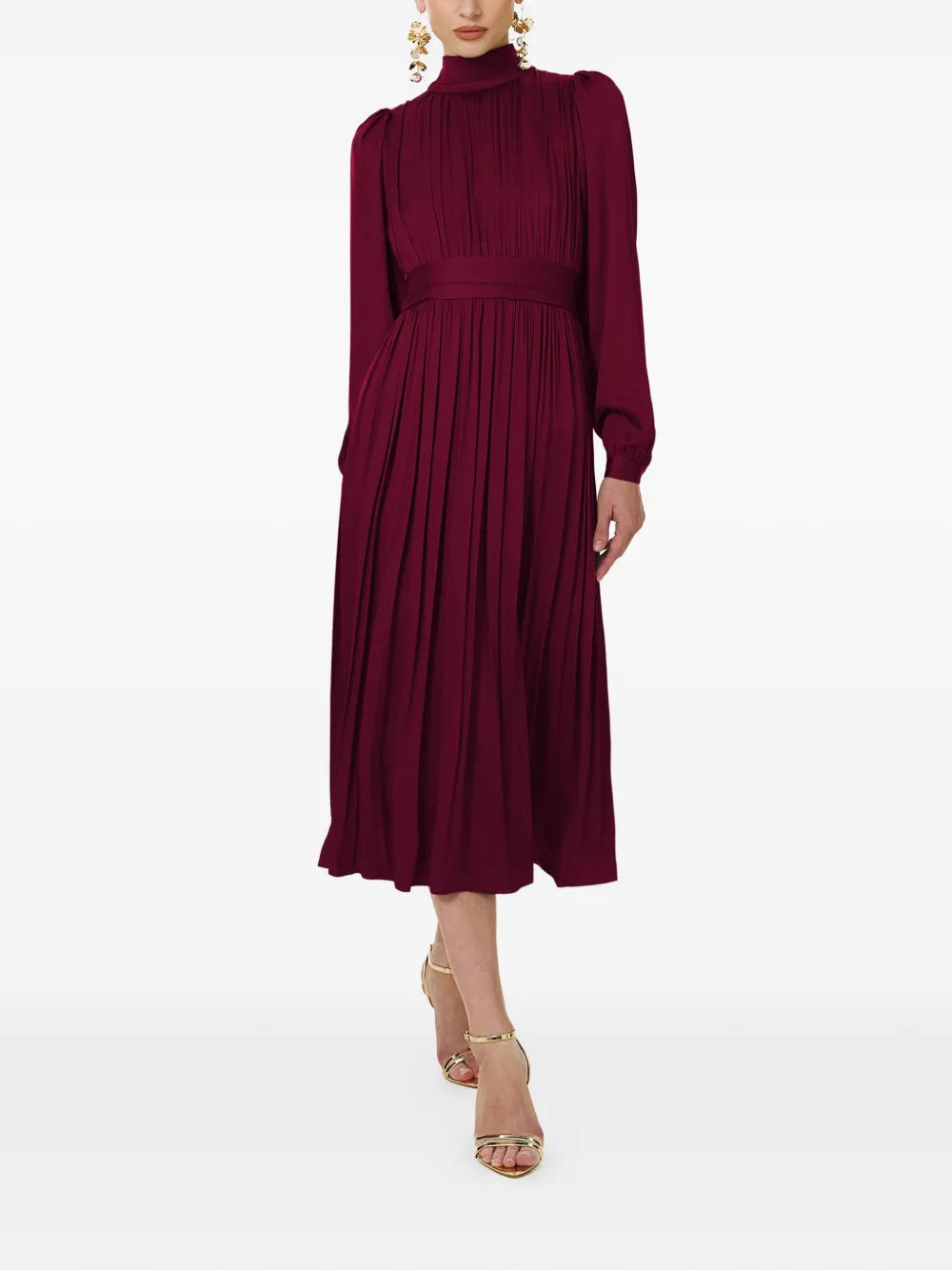 Framboise Otello Mock Neck Midi Dress