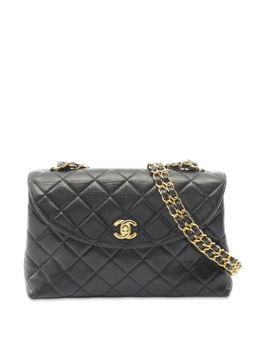 Chanel Pre Owned 1994 1996 Cc Quilted Lambskin Curve Flap Bag Shoulder Bag