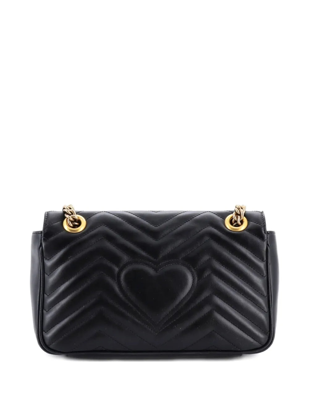 Gucci Pre Owned Gg Marmont Flap Bag Matelasse Leather Medium Shoulder Bag