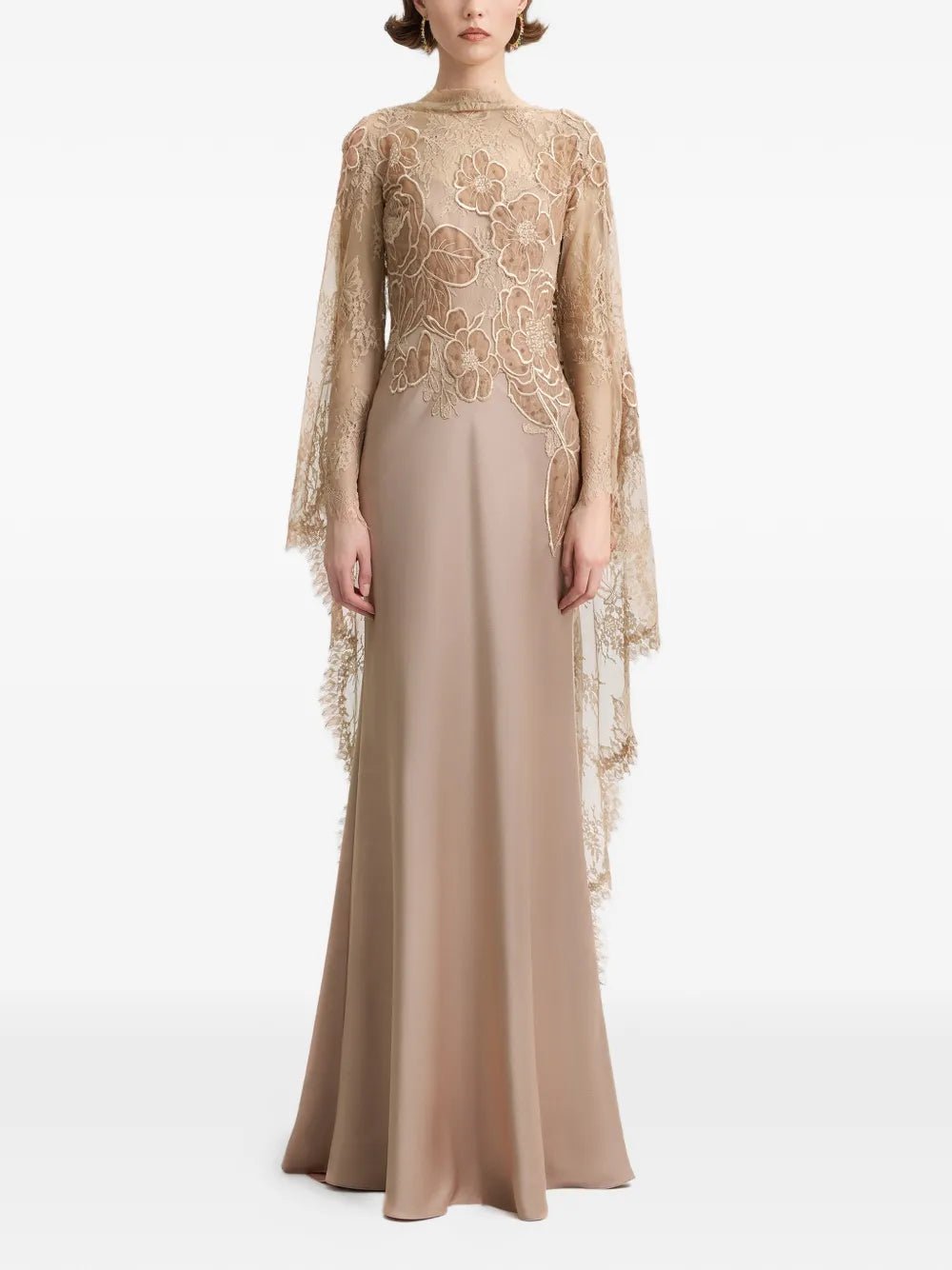 Gemy Maalouf Embroidered Lace Gown
