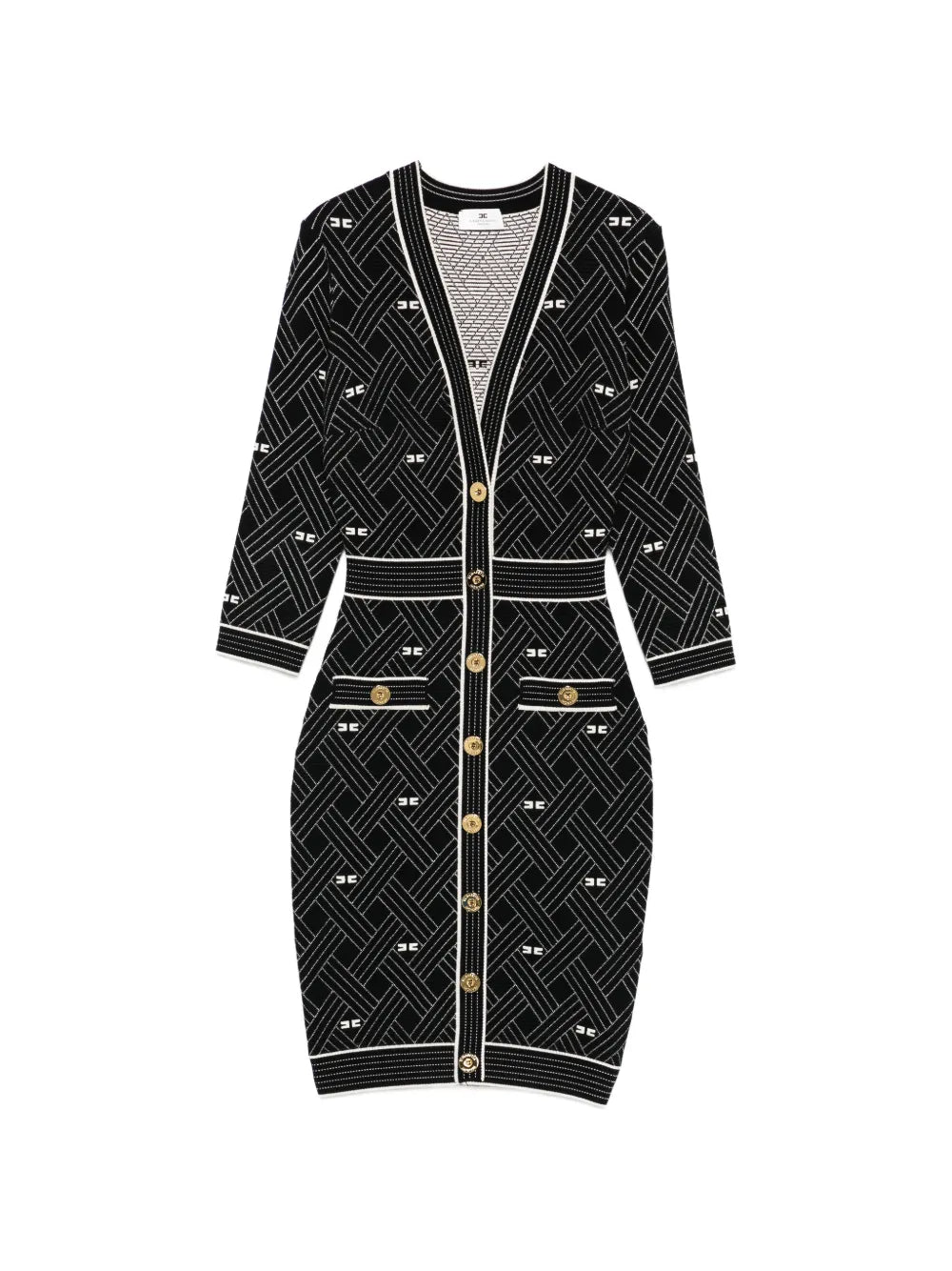Elisabetta Franchi Button Patterned Dress