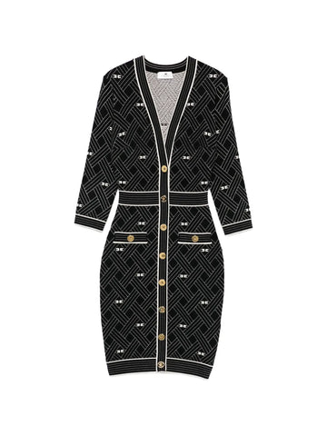Elisabetta Franchi Button Patterned Dress