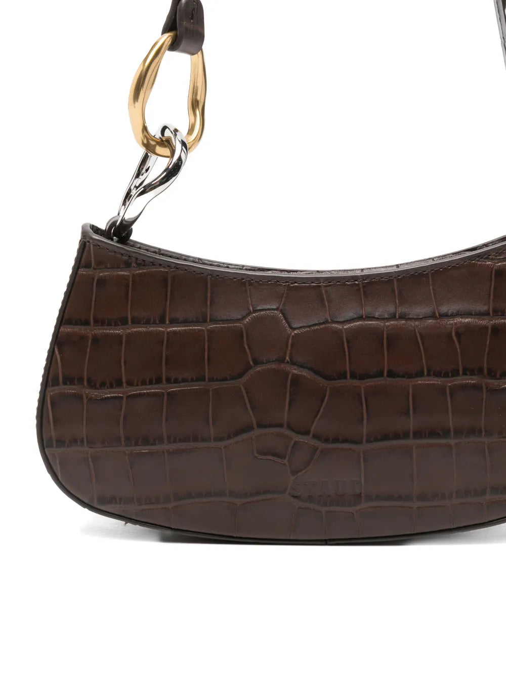 Staud Ollie Crocodile Effect Shoulder Bag