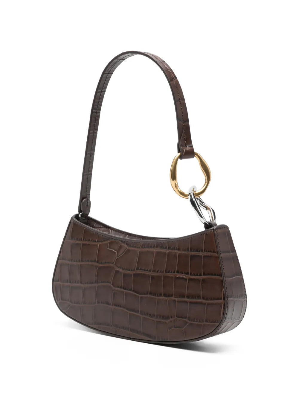 Staud Ollie Crocodile Effect Shoulder Bag