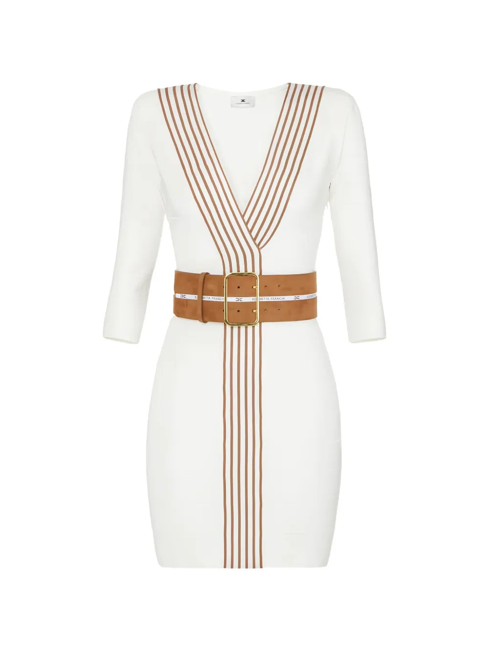 Elisabetta Franchi Striped Knit Mini Dress