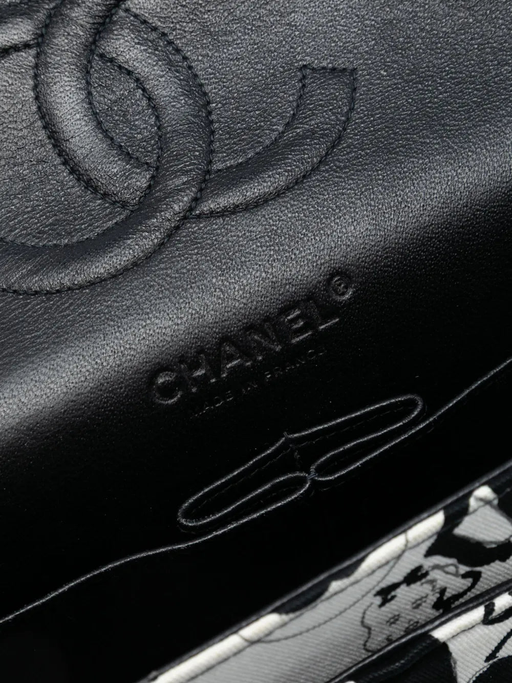 Chanel Pre Owned 2003 2004 Medium Classic Canvas Coco Mademoiselle Double Flap Shoulder Bag