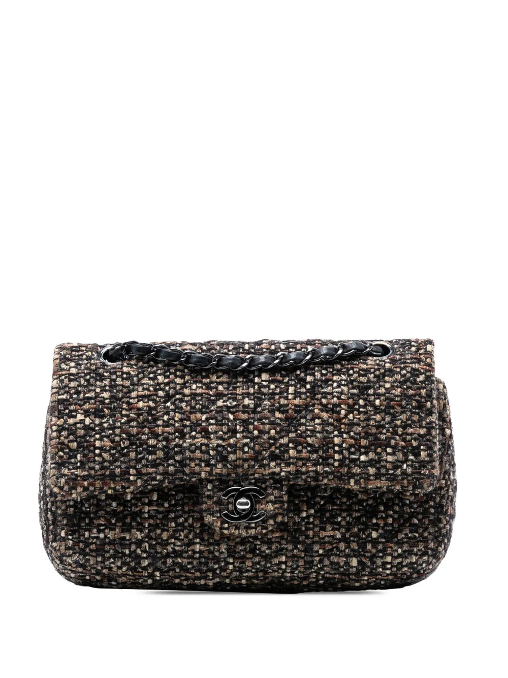 Chanel Pre Owned 2011 Medium Classic Tweed Double Flap Shoulder Bag
