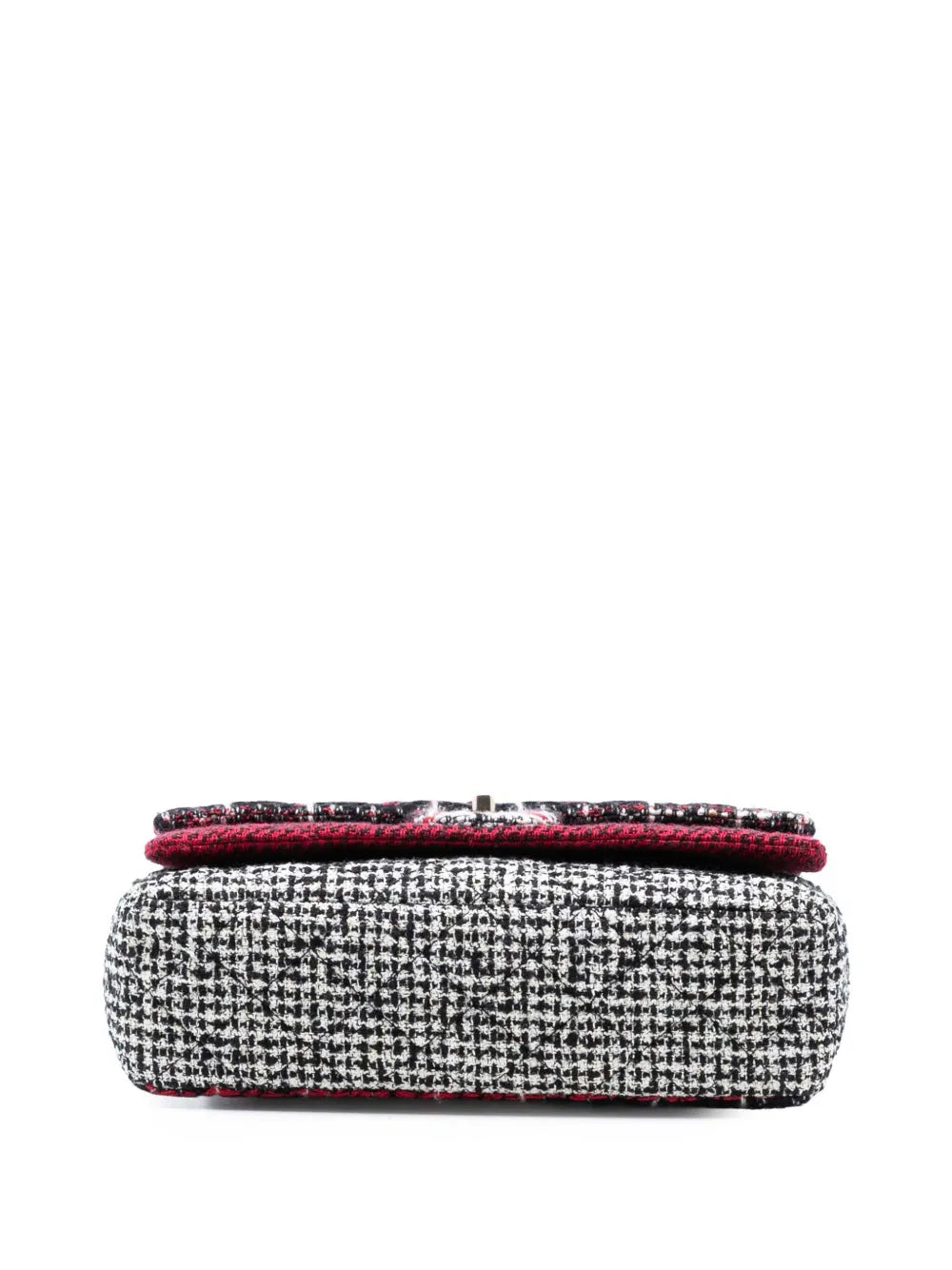 Chanel Pre Owned 2009 2010 Medium Cc Tweed Multi Print Double Flap Shoulder Bag