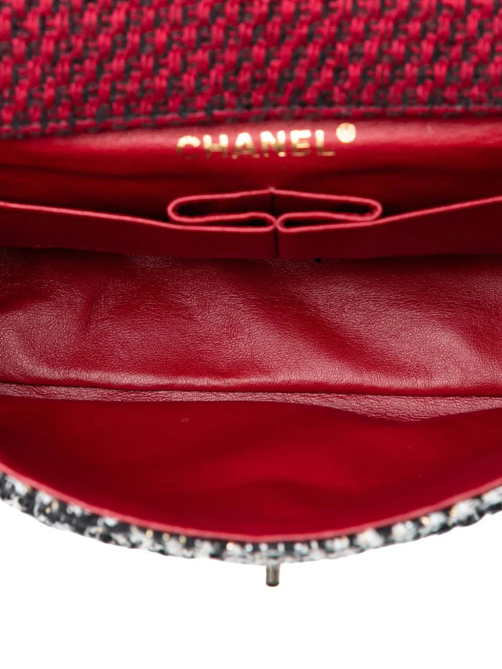 Chanel Pre Owned 2009 2010 Medium Cc Tweed Multi Print Double Flap Shoulder Bag